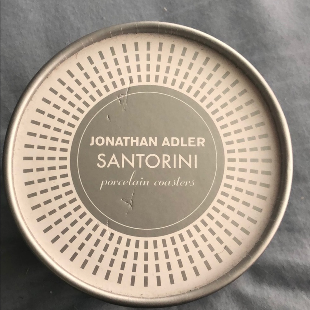 Jonathan Adler porcelain coasters 4 Santorini